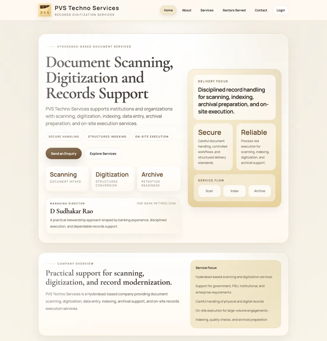 PVS Techno Services — Document Scanning hero